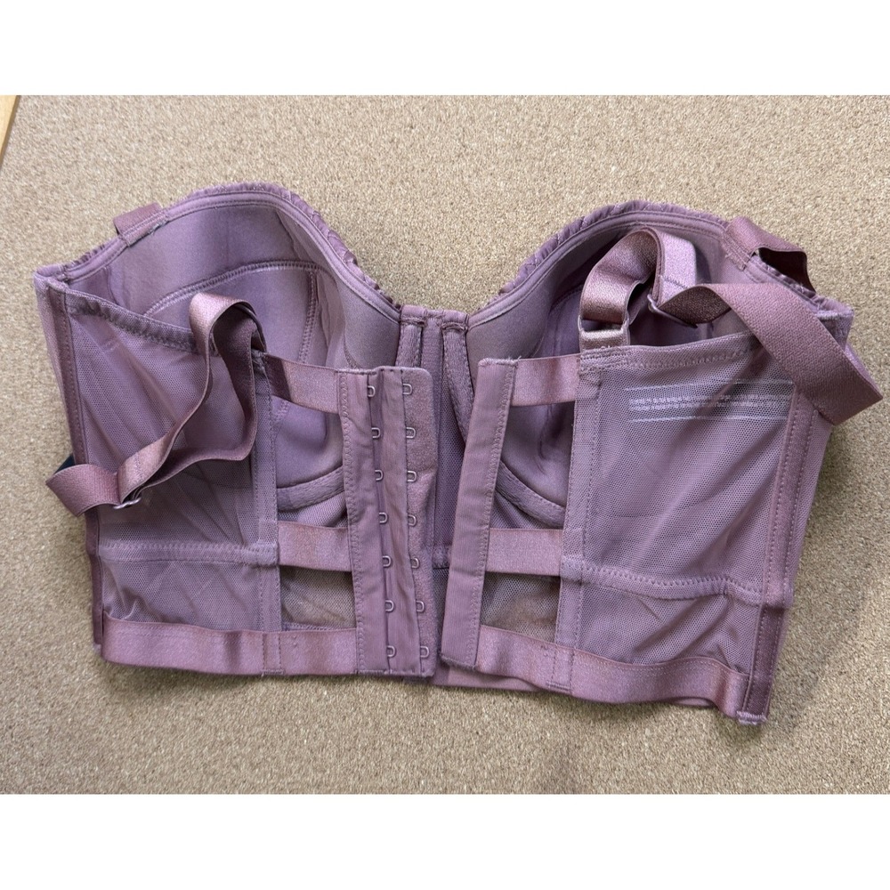 Victoria's Secret Very Sexy Quilted Balconet Bra Women 32DD Purple‎ Mesh Bustier - Picture 5 of 5